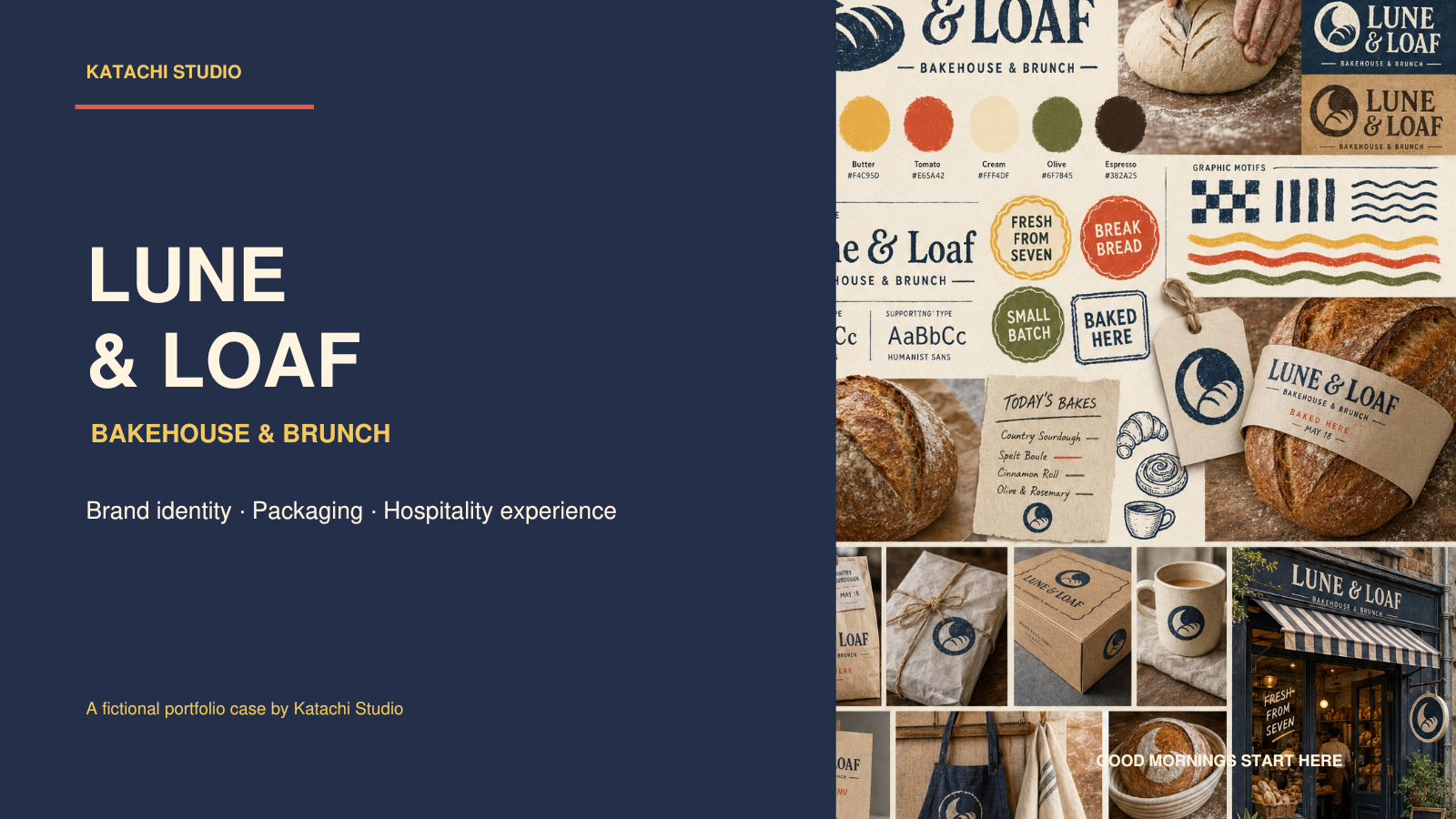 Lune and Loaf bakehouse identity concept